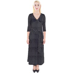 Stars On Black Ink Quarter Sleeve Wrap Maxi Dress by goljakoff