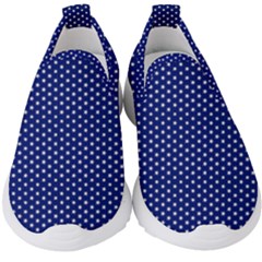 Stars Blue Ink Kids  Slip On Sneakers by goljakoff