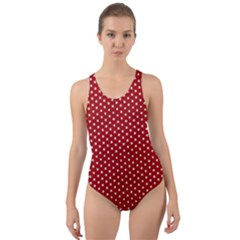 Stars Red Ink Cut-out Back One Piece Swimsuit by goljakoff