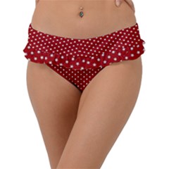 Stars Red Ink Frill Bikini Bottom by goljakoff