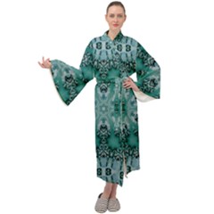 Blue Gem Maxi Velour Kimono by LW323