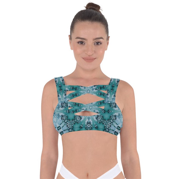 Blue Gem Bandaged Up Bikini Top