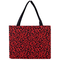 Red And Black Leopard Spots, Animal Fur Mini Tote Bag by Casemiro