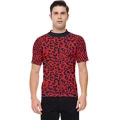 Red And Black Leopard Spots, Animal Fur Men s Short Sleeve Rash Guard by Casemiro