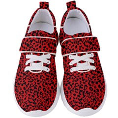 Red And Black Leopard Spots, Animal Fur Women s Velcro Strap Shoes by Casemiro