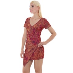 Animalprintfnl1 Short Sleeve Asymmetric Mini Dress