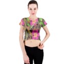 Jungle floral Crew Neck Crop Top View1