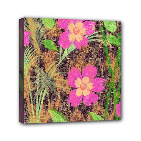 Jungle Floral Mini Canvas 6  X 6  (stretched) by PollyParadise