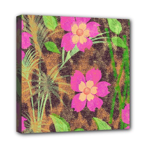 Jungle Floral Mini Canvas 8  X 8  (stretched) by PollyParadise