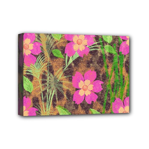 Jungle Floral Mini Canvas 7  X 5  (stretched) by PollyParadise