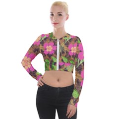 Jungle Floral Long Sleeve Cropped Velvet Jacket by PollyParadise