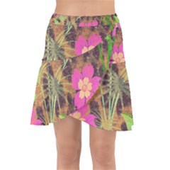 Jungle Floral Wrap Front Skirt