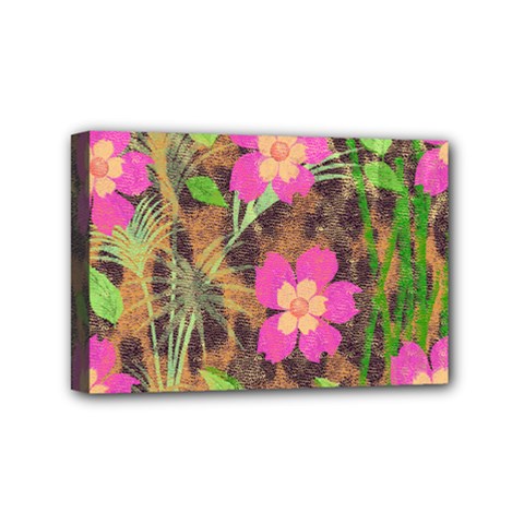 Jungle Floral Mini Canvas 6  X 4  (stretched) by PollyParadise