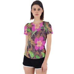 Jungle Floral Back Cut Out Sport Tee by PollyParadise