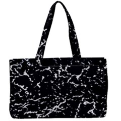 Black And White Grunge Abstract Print Canvas Work Bag by dflcprintsclothing