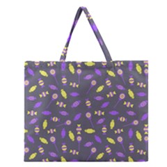 Candy Zipper Large Tote Bag by UniqueThings