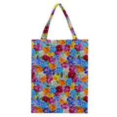 Pansies  Watercolor Flowers Classic Tote Bag by SychEva