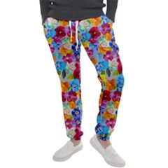 Pansies  Watercolor Flowers Men s Jogger Sweatpants