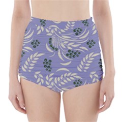 Folk floral pattern. Abstract flowers surface design. Seamless pattern High-Waisted Bikini Bottoms