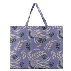 Folk floral pattern. Abstract flowers surface design. Seamless pattern Zipper Large Tote Bag
