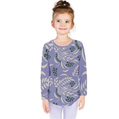 Folk floral pattern. Abstract flowers surface design. Seamless pattern Kids  Long Sleeve Tee