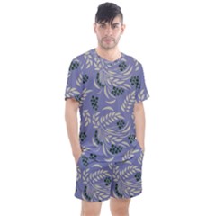 Folk floral pattern. Abstract flowers surface design. Seamless pattern Men s Mesh Tee and Shorts Set