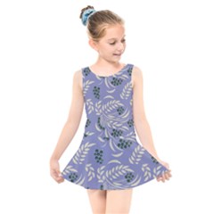 Folk floral pattern. Abstract flowers surface design. Seamless pattern Kids  Skater Dress Swimsuit