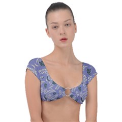 Folk floral pattern. Abstract flowers surface design. Seamless pattern Cap Sleeve Ring Bikini Top