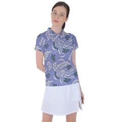 Folk floral pattern. Abstract flowers surface design. Seamless pattern Women s Polo Tee