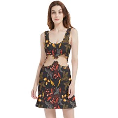 Folk Floral Pattern  Abstract Flowers Surface Design  Seamless Pattern Velvet Cutout Dress