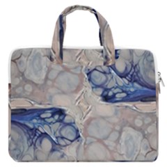 Moon Stone Patterns Macbook Pro Double Pocket Laptop Bag by kaleidomarblingart