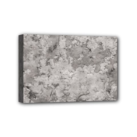 Silver Abstract Grunge Texture Print Mini Canvas 6  x 4  (Stretched)