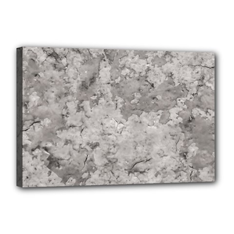 Silver Abstract Grunge Texture Print Canvas 18  x 12  (Stretched)