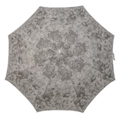 Silver Abstract Grunge Texture Print Straight Umbrellas
