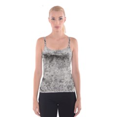 Silver Abstract Grunge Texture Print Spaghetti Strap Top