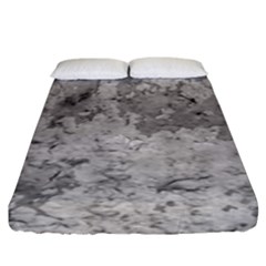 Silver Abstract Grunge Texture Print Fitted Sheet (King Size)