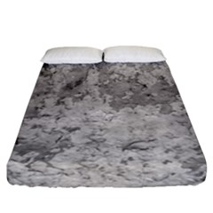 Silver Abstract Grunge Texture Print Fitted Sheet (California King Size)
