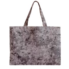 Silver Abstract Grunge Texture Print Zipper Mini Tote Bag