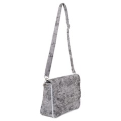 Silver Abstract Grunge Texture Print Shoulder Bag with Back Zipper