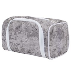 Silver Abstract Grunge Texture Print Toiletries Pouch