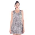 Silver Abstract Grunge Texture Print Scoop Neck Skater Dress View1