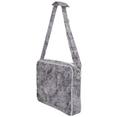 Silver Abstract Grunge Texture Print Cross Body Office Bag