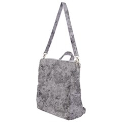 Silver Abstract Grunge Texture Print Crossbody Backpack