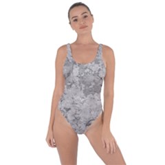 Silver Abstract Grunge Texture Print Bring Sexy Back Swimsuit