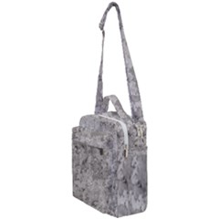 Silver Abstract Grunge Texture Print Crossbody Day Bag