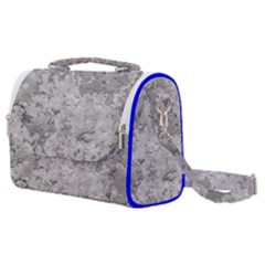 Silver Abstract Grunge Texture Print Satchel Shoulder Bag