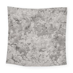 Silver Abstract Grunge Texture Print Square Tapestry (Large)