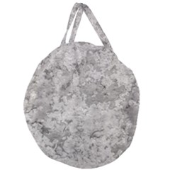 Silver Abstract Grunge Texture Print Giant Round Zipper Tote