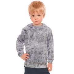 Silver Abstract Grunge Texture Print Kids  Hooded Pullover