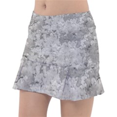 Silver Abstract Grunge Texture Print Classic Tennis Skirt